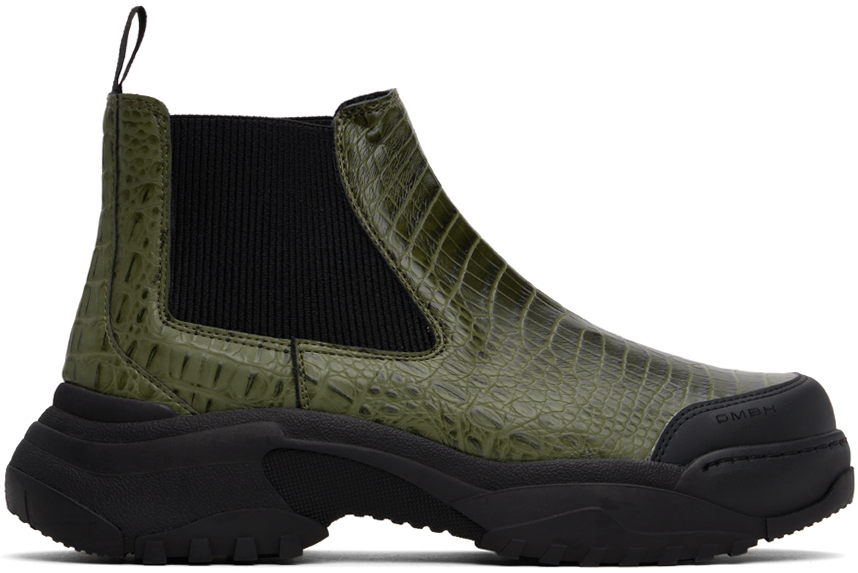 Shop Gmbh Green Low Chelsea Boots