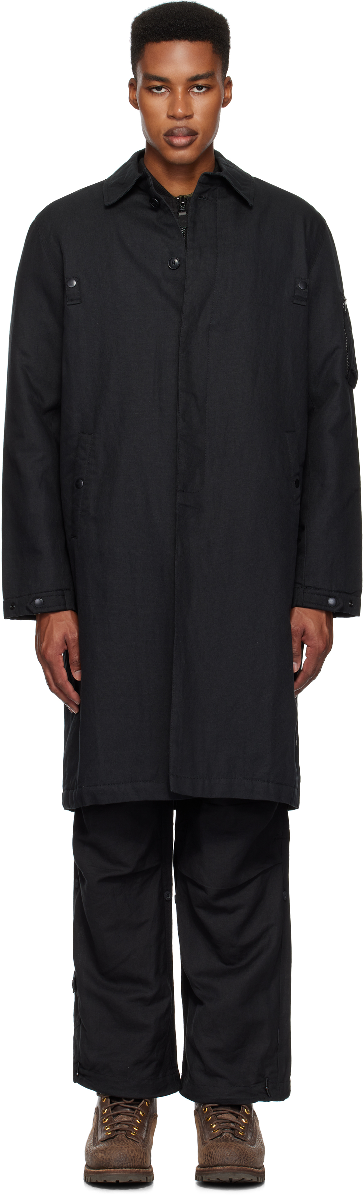 Shop Maharishi Black 5337 Dpm: Bonsai Sparse Ma Mac Coat