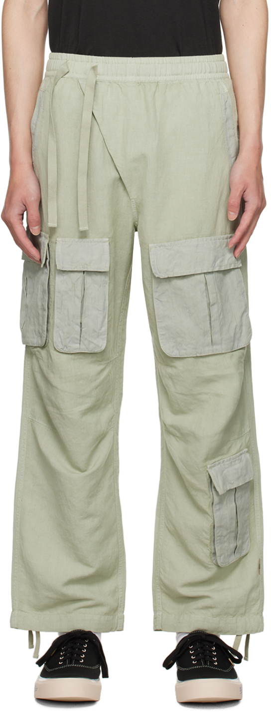 Green Asym Cargo Pants