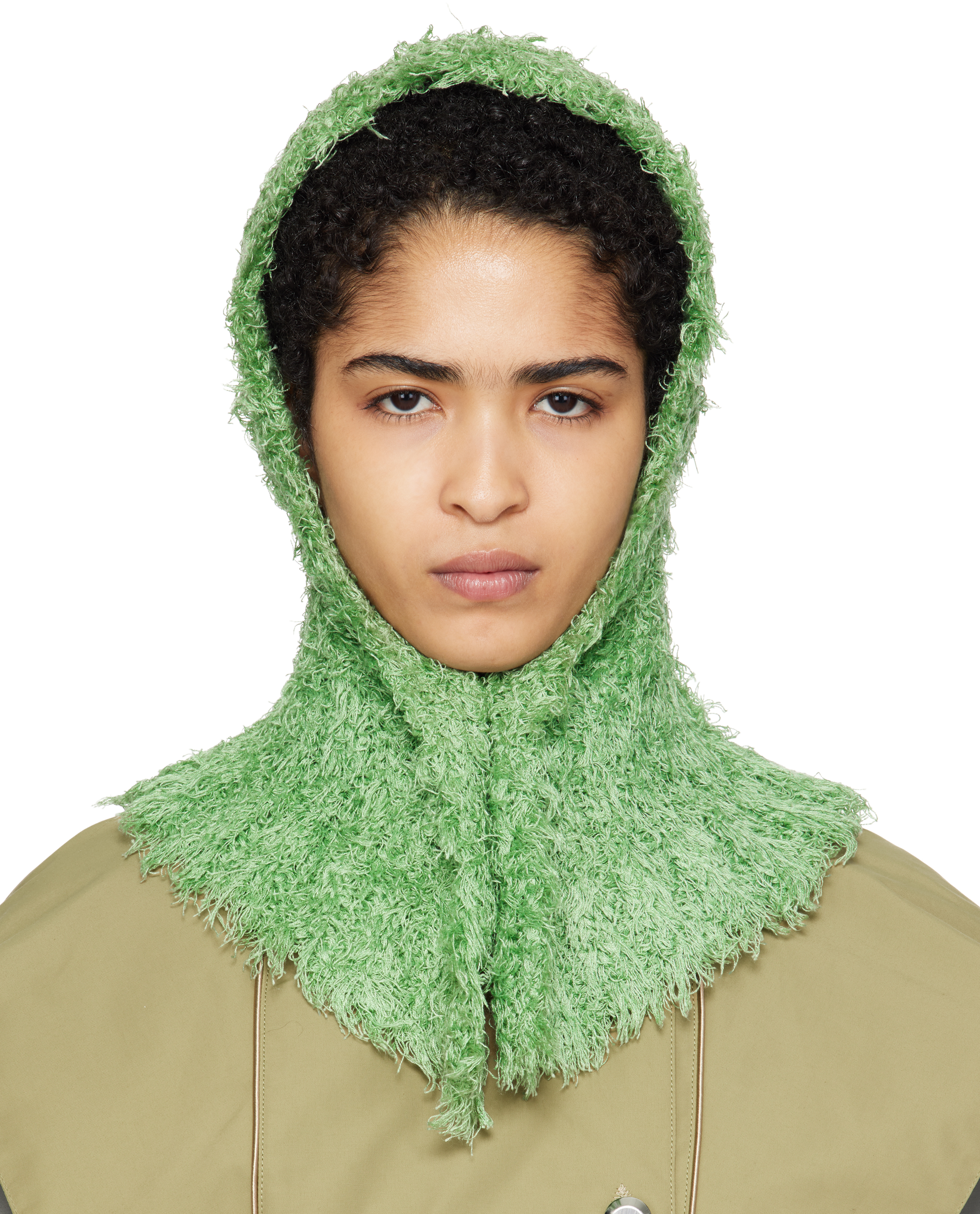 Kiko Kostadinov Green Carla Knitted Hood