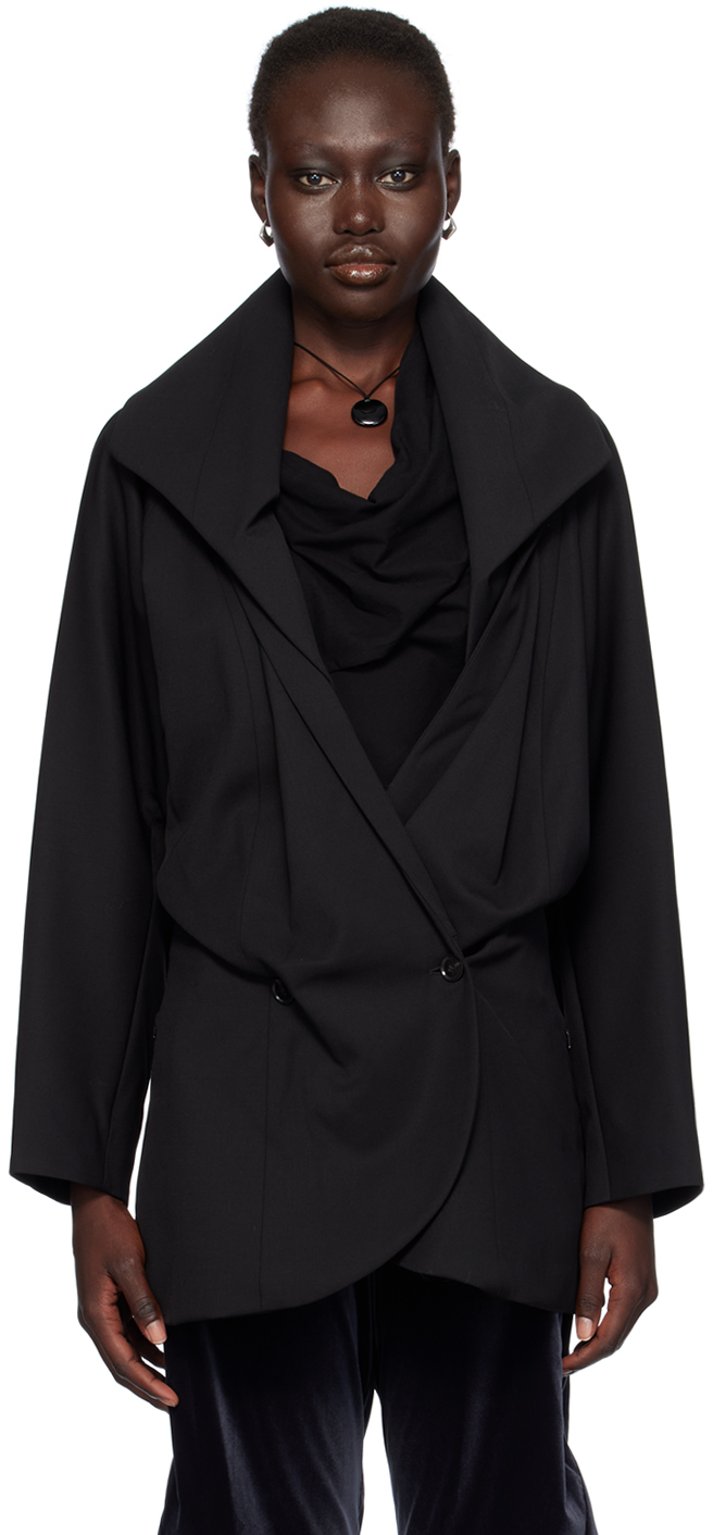 Shop Kiko Kostadinov Black Venari Tailored Blazer In Night Black