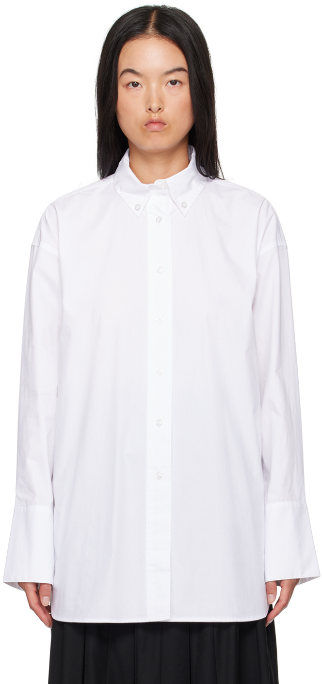 Shop Remain Birger Christensen White Oversize Shirt In 400 Bright White