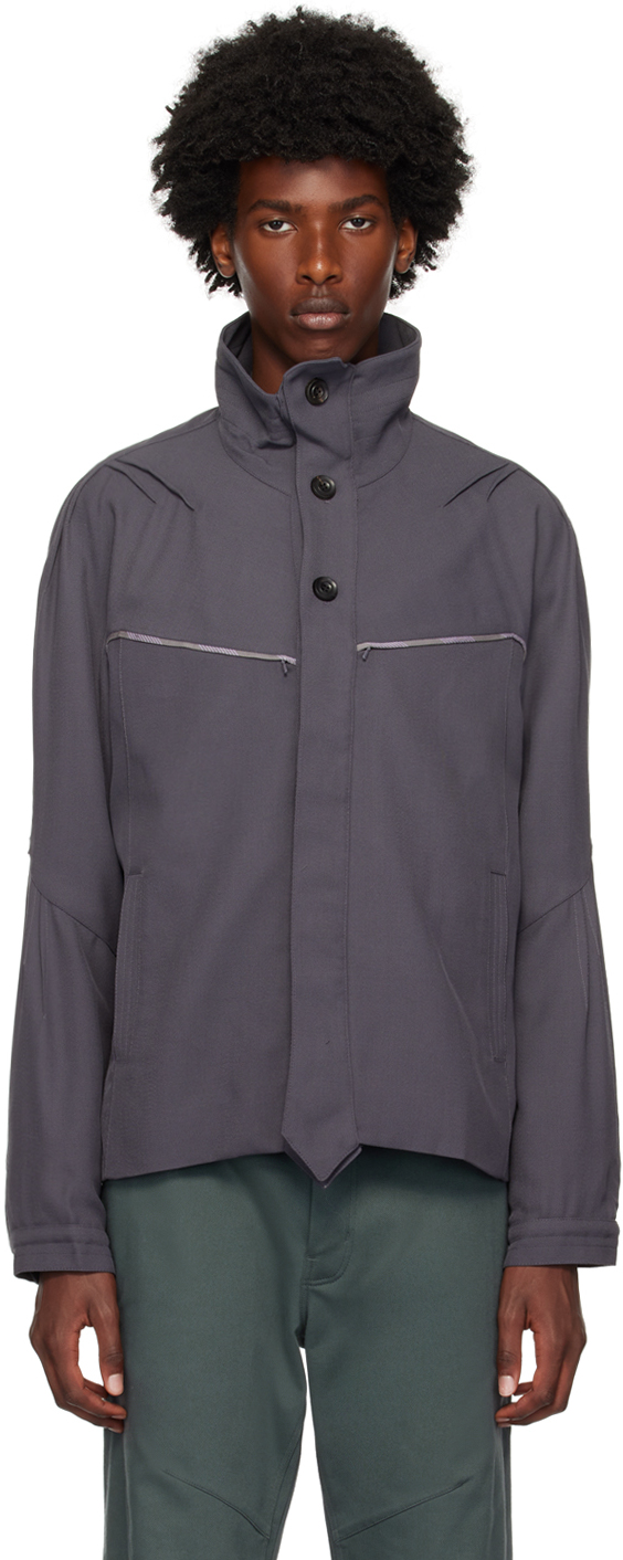 Shop Kiko Kostadinov Gray Ohne K-dart Jacket In Iron Grey