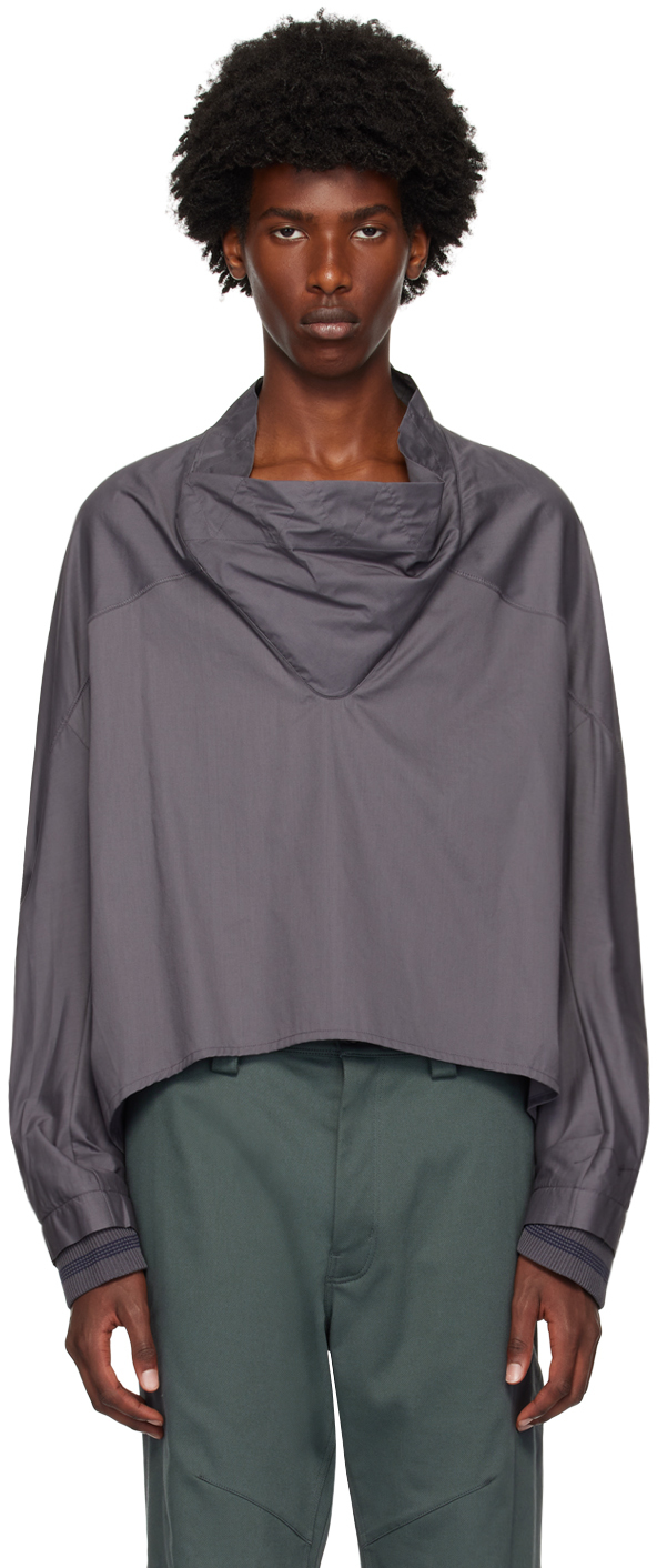 Tシャツ・カットソー KIKO KOSTADINOV Light Grey Stretch Cotton Blend Blouse Gray Jacklight Shirt by Kiko Kostadinov on Sale