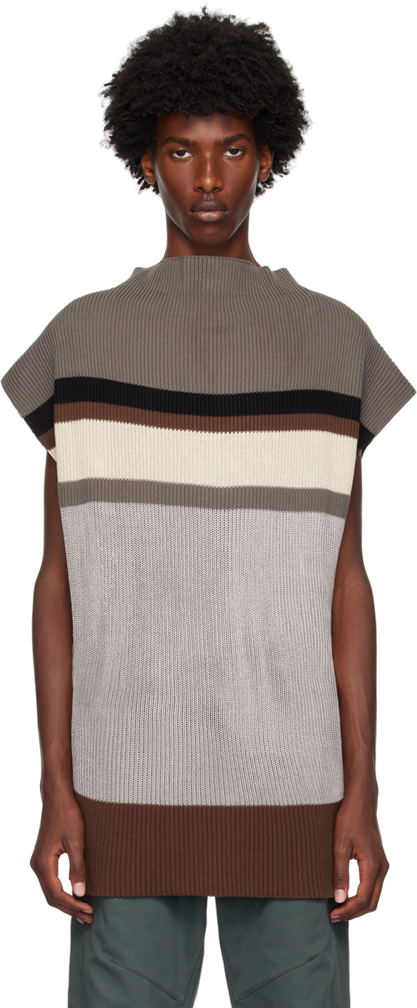 Scarpitta Knit Sweater in Beige/Grey