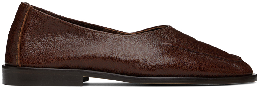 Brown Juliol Winter Supple Shiny Ballerina Flats