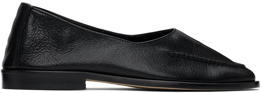 Black Juliol Winter Supple Shiny Ballerina Flats