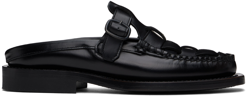 【関税込み】HEREU ブラック Bonell T-Bar ローファー BONELL - Men's Woven T-bar Mule Loafer – Hereu Studio
