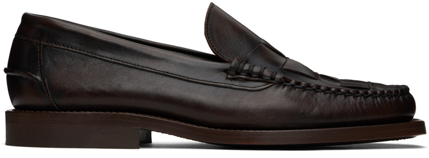 【関税込み】HEREU ブラウン Nombela Duotone ローファー NOMBELA DUOTONE - Men's Interwoven Detail Slip-on Loafer