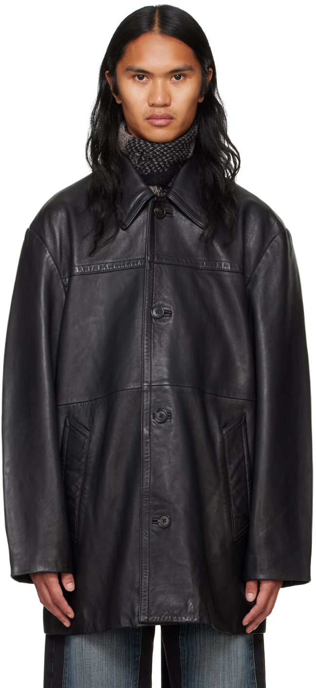 Shop Hope Black Delusion Leather Jacket In Black Washed Leather