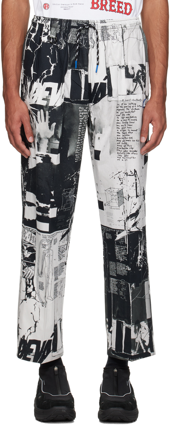 Shop Deva States Black Printed Easy Trousers