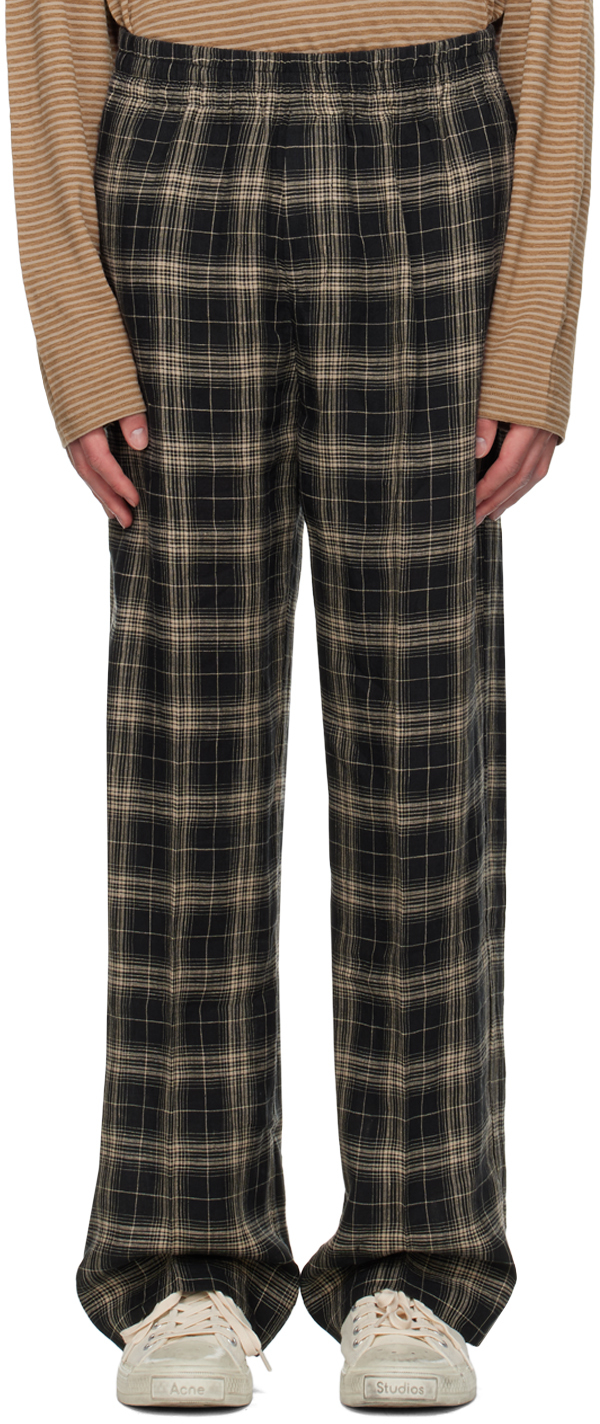 Shop Hope Black Wide Trousers In Black Check