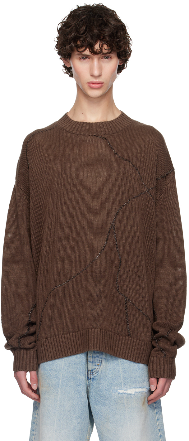 Brown Cracked Sweater