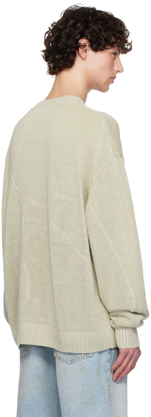Hope Green Linen Sweater In Green Grey