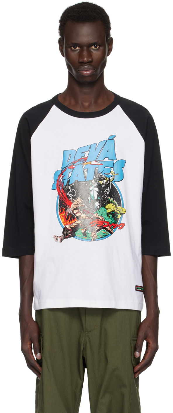 Shop Deva States White & Black Raglan Axe T-shirt