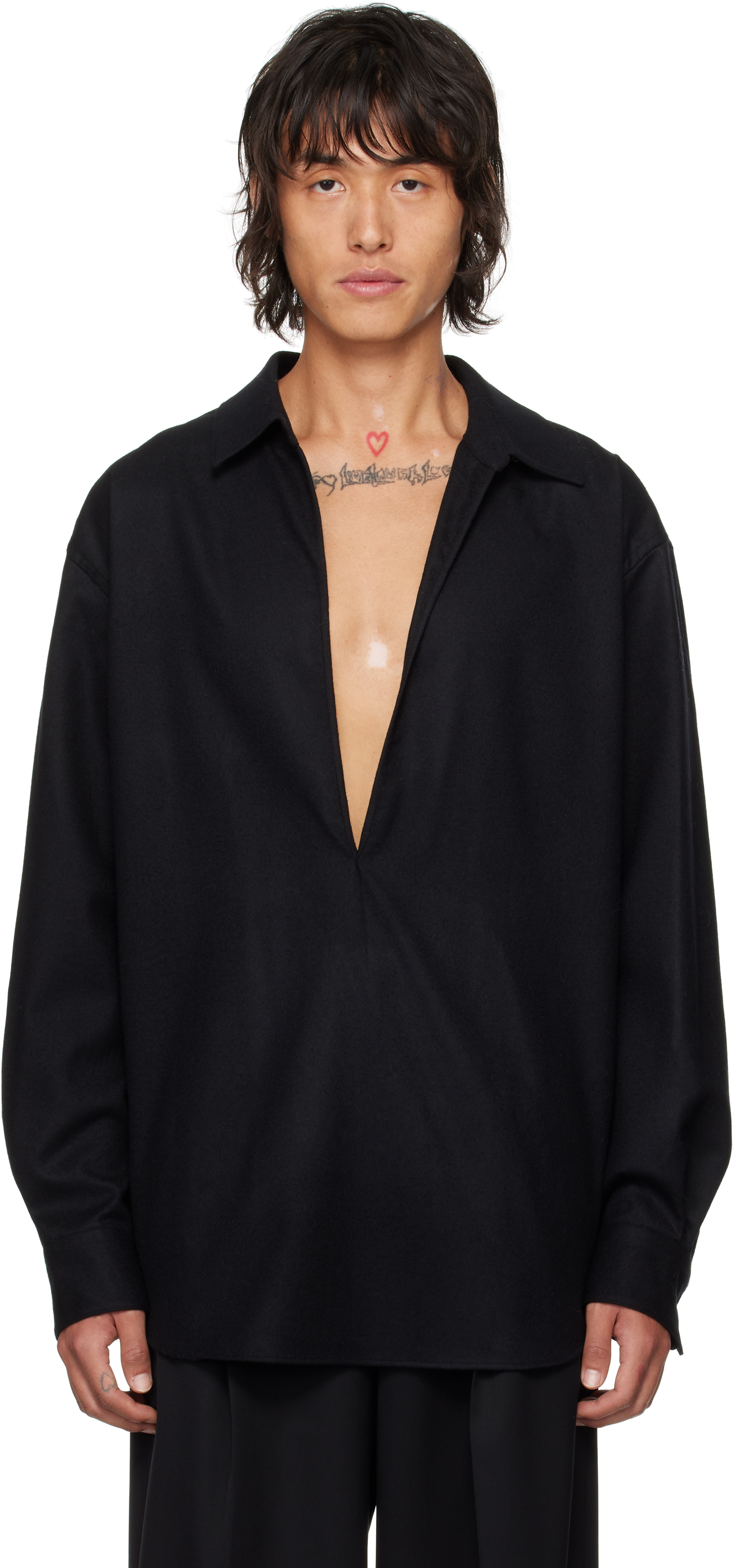 Stein Black Oversized Skipper Shirt