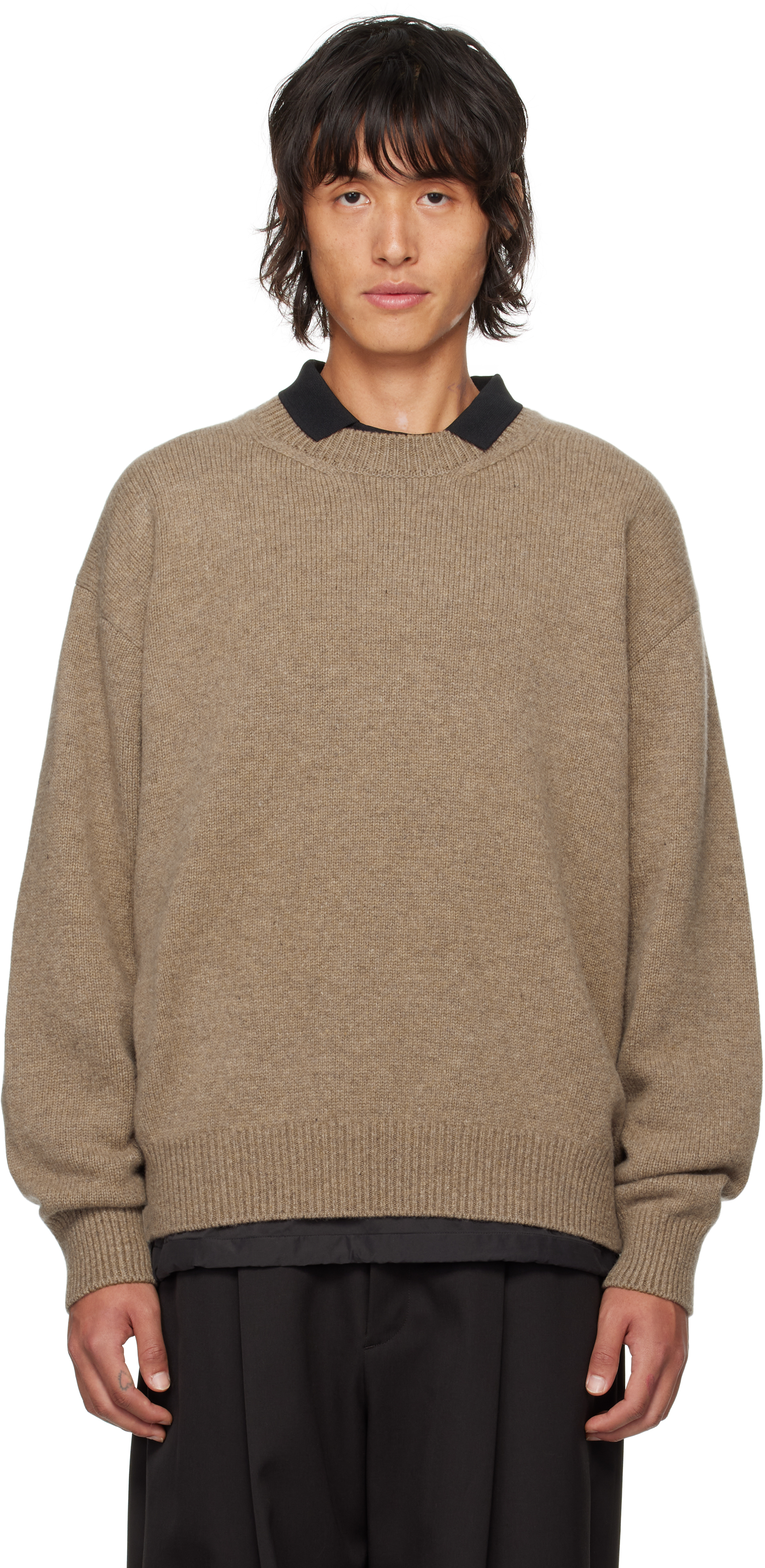 Stein Beige Relaxed Fit Sweater In Top Beige