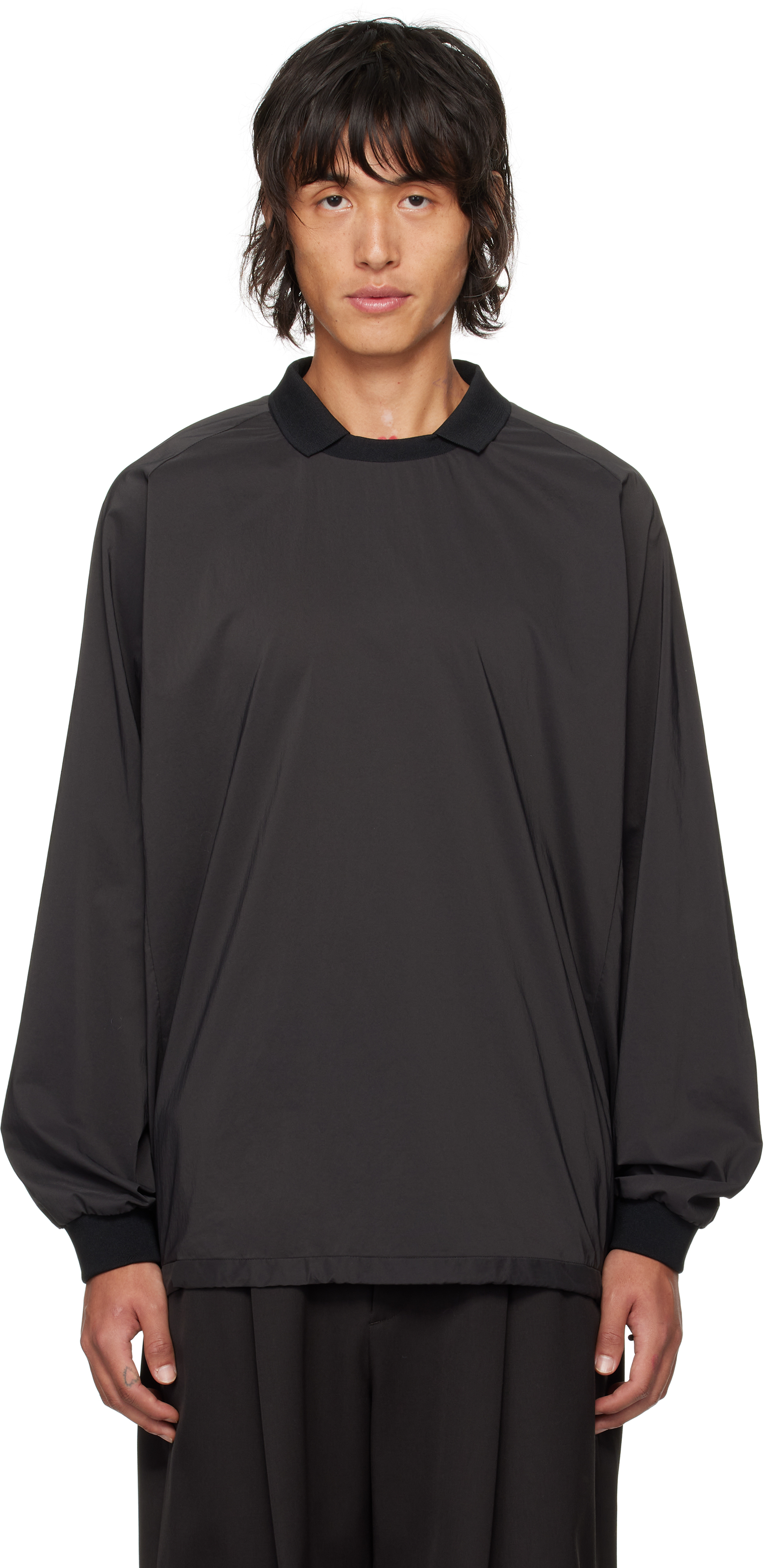 Gray Windproof Nylon Collared Uniform Polo by stein on Sale