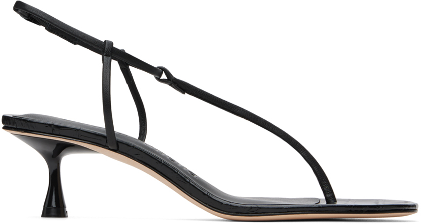 【関税込み】Studio Amelia ブラック Lasso 50 ヒールサンダル Black Lasso 50 Heeled Sandals by Studio Amelia on Sale