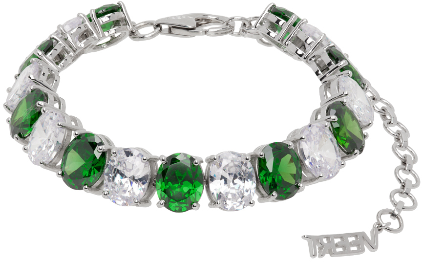 White Gold 
The Clear 
Green Tennis
 Bracelet