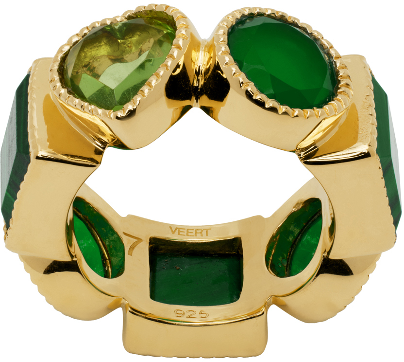 Gold 'The Green Shape' Ring