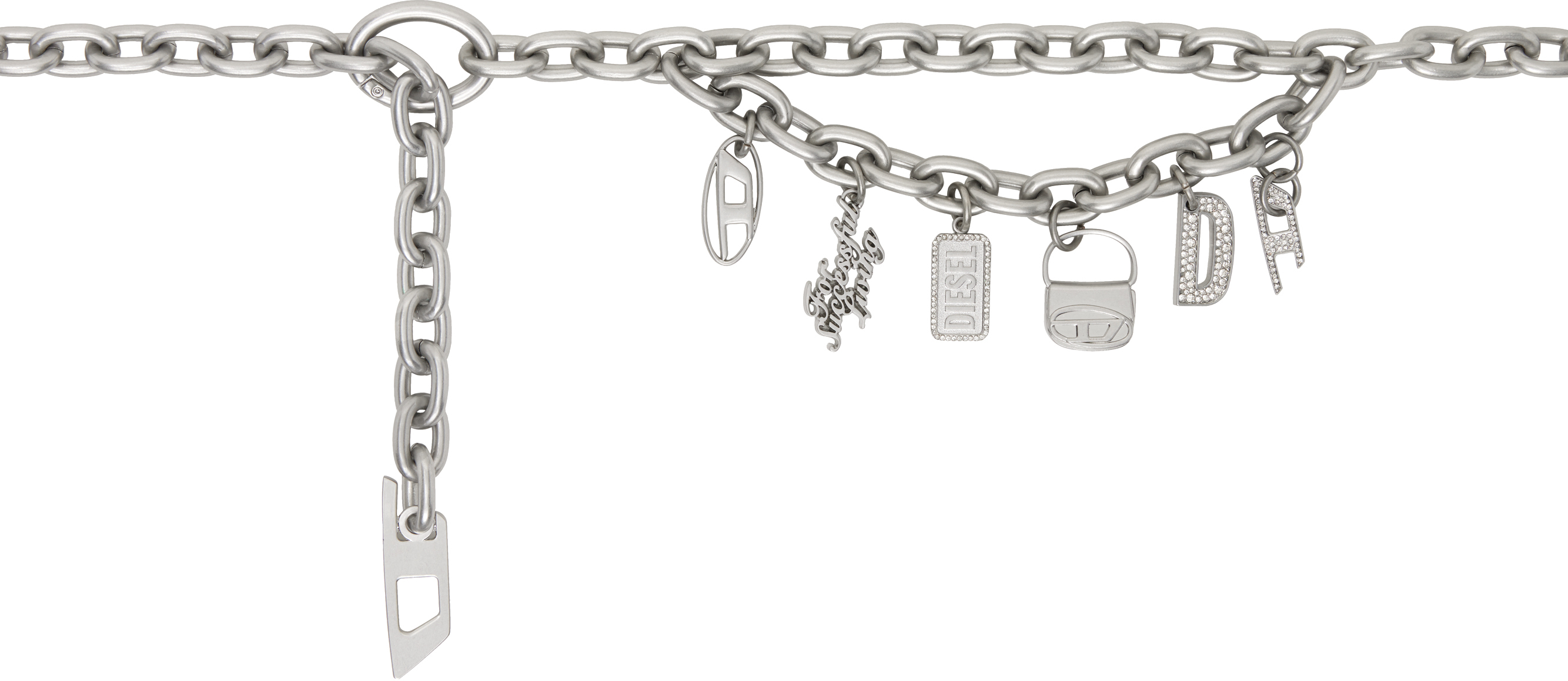 DIESEL SILVER HOSHI EDITION B-MULTICHARM CHAIN BELT