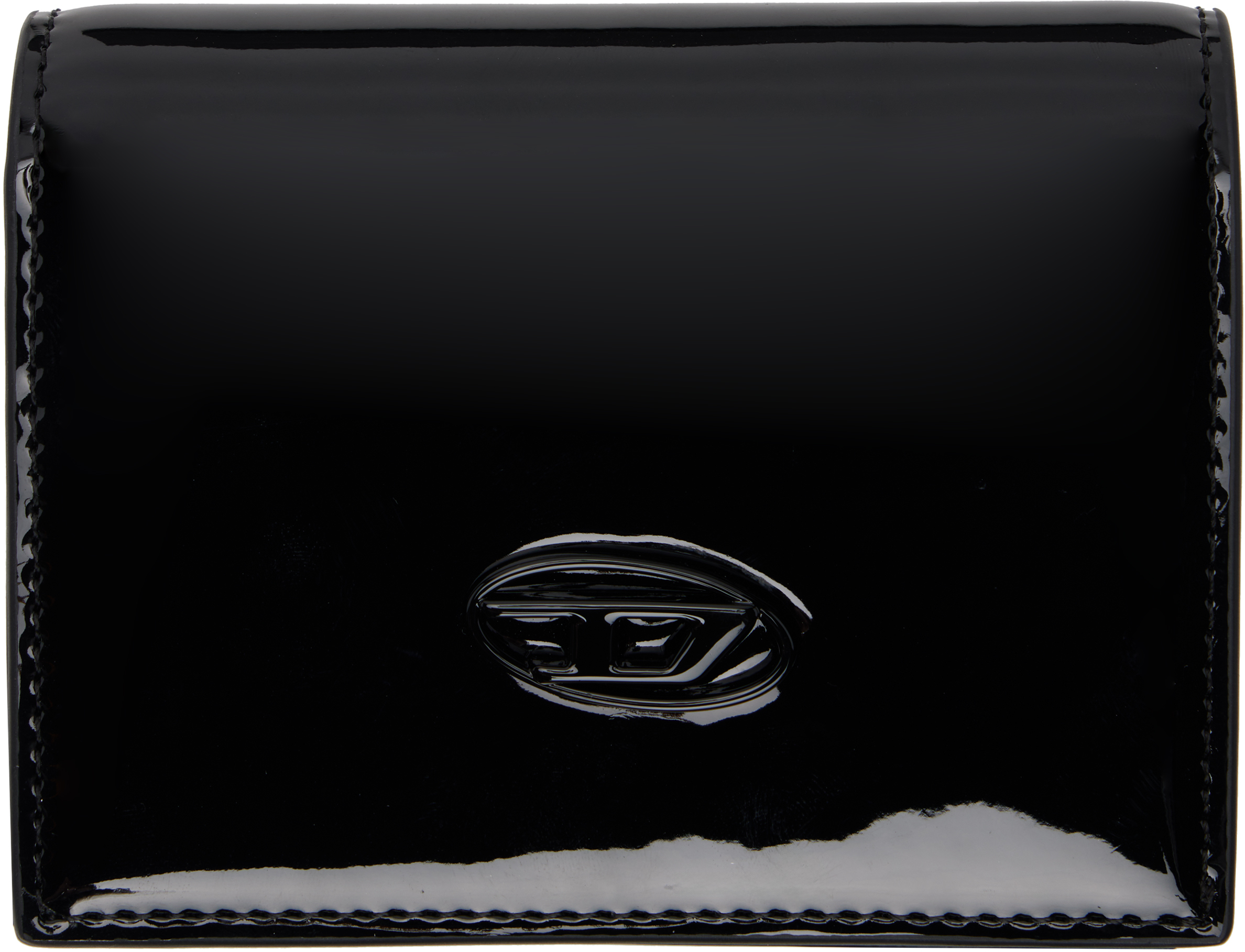 【関税込み】Diesel ブラック Play Bi Fold Iii 財布 PLAY BI FOLD III Wallet in glossy PU｜ブラック｜ウィメンズ
