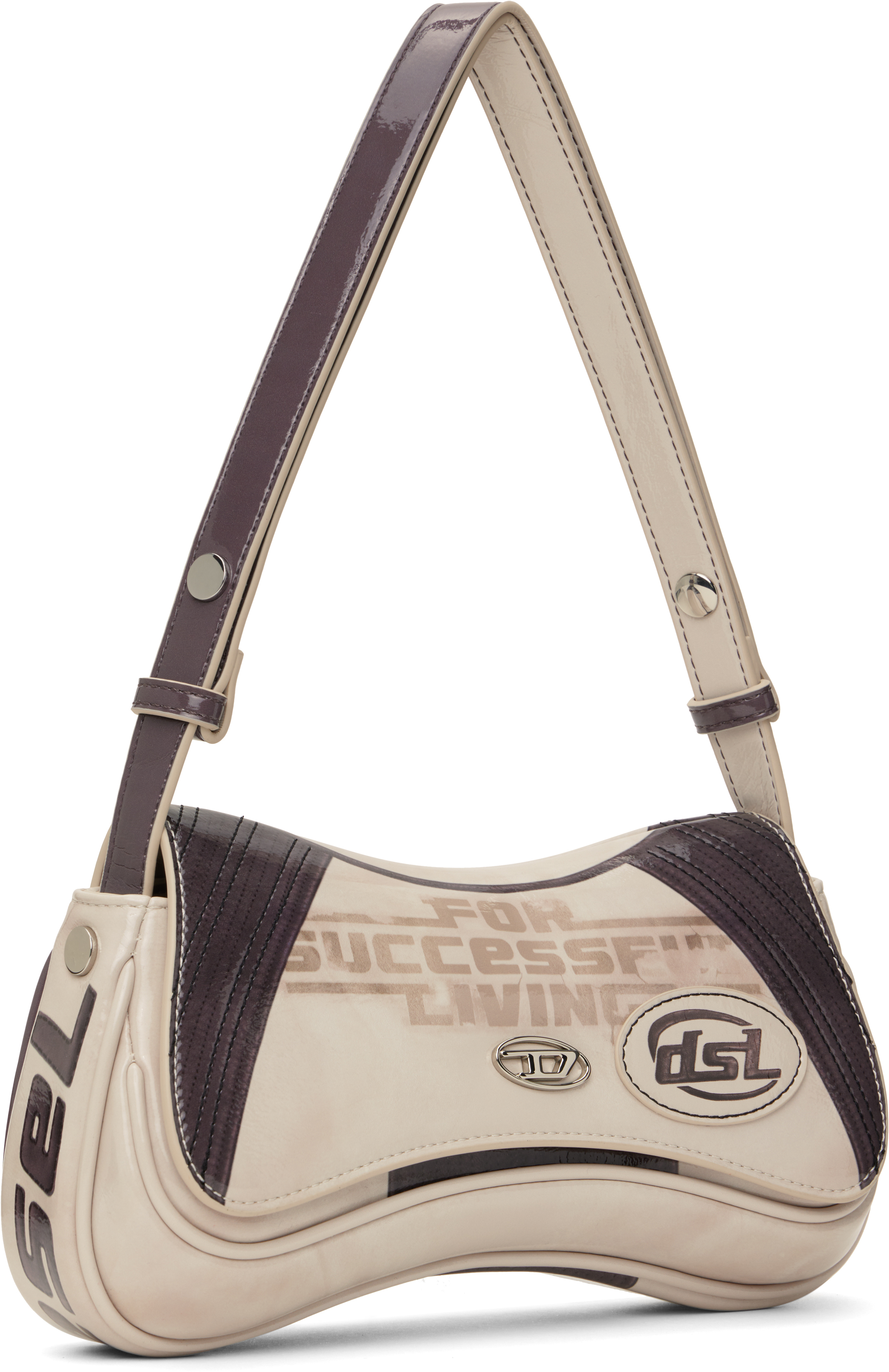 Diesel Womens Play Faux-leather Shoulder Bag Light Gray In Ha590