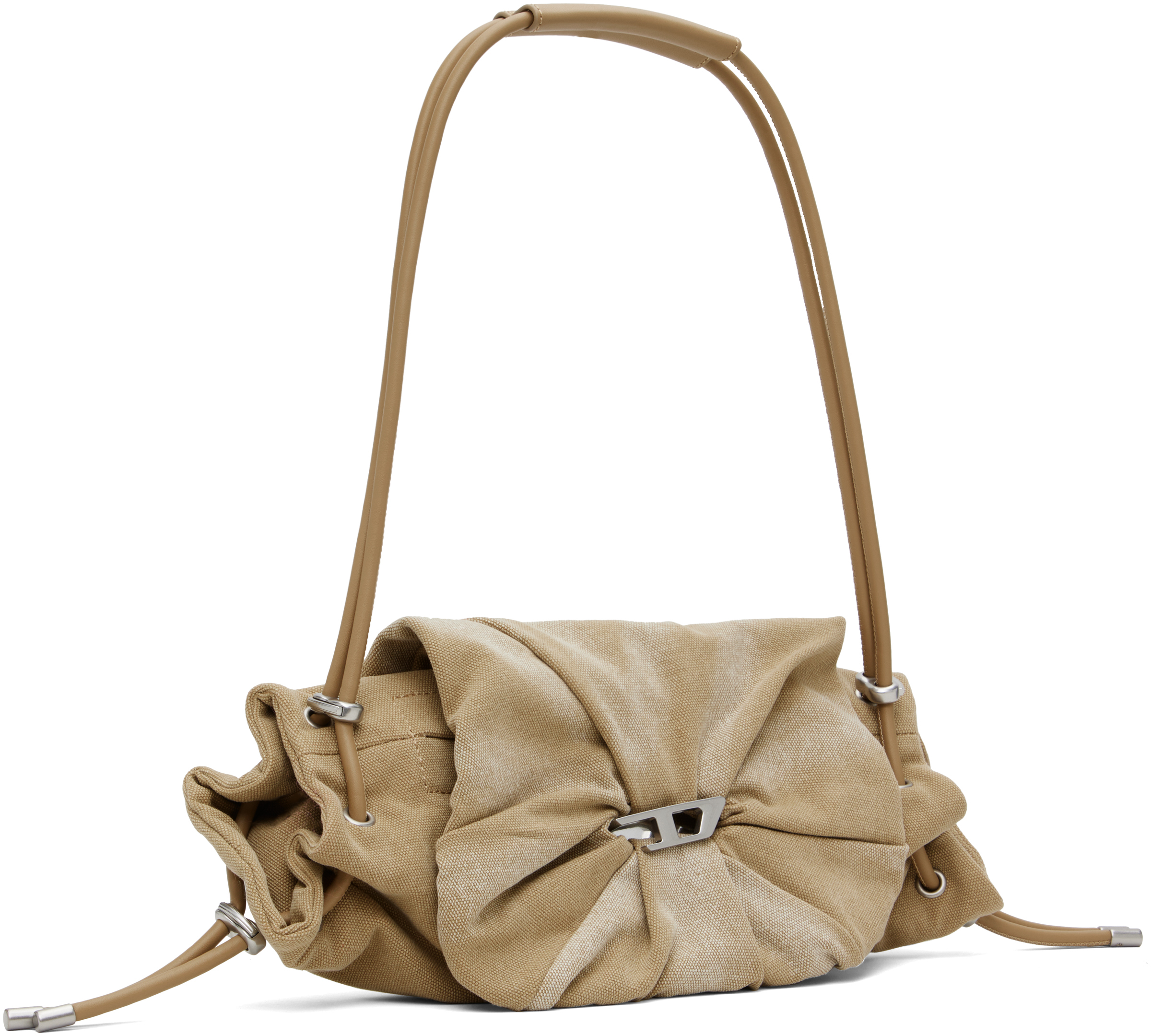 Diesel Beige Scrunch-d Shoulder S Bag In T2065