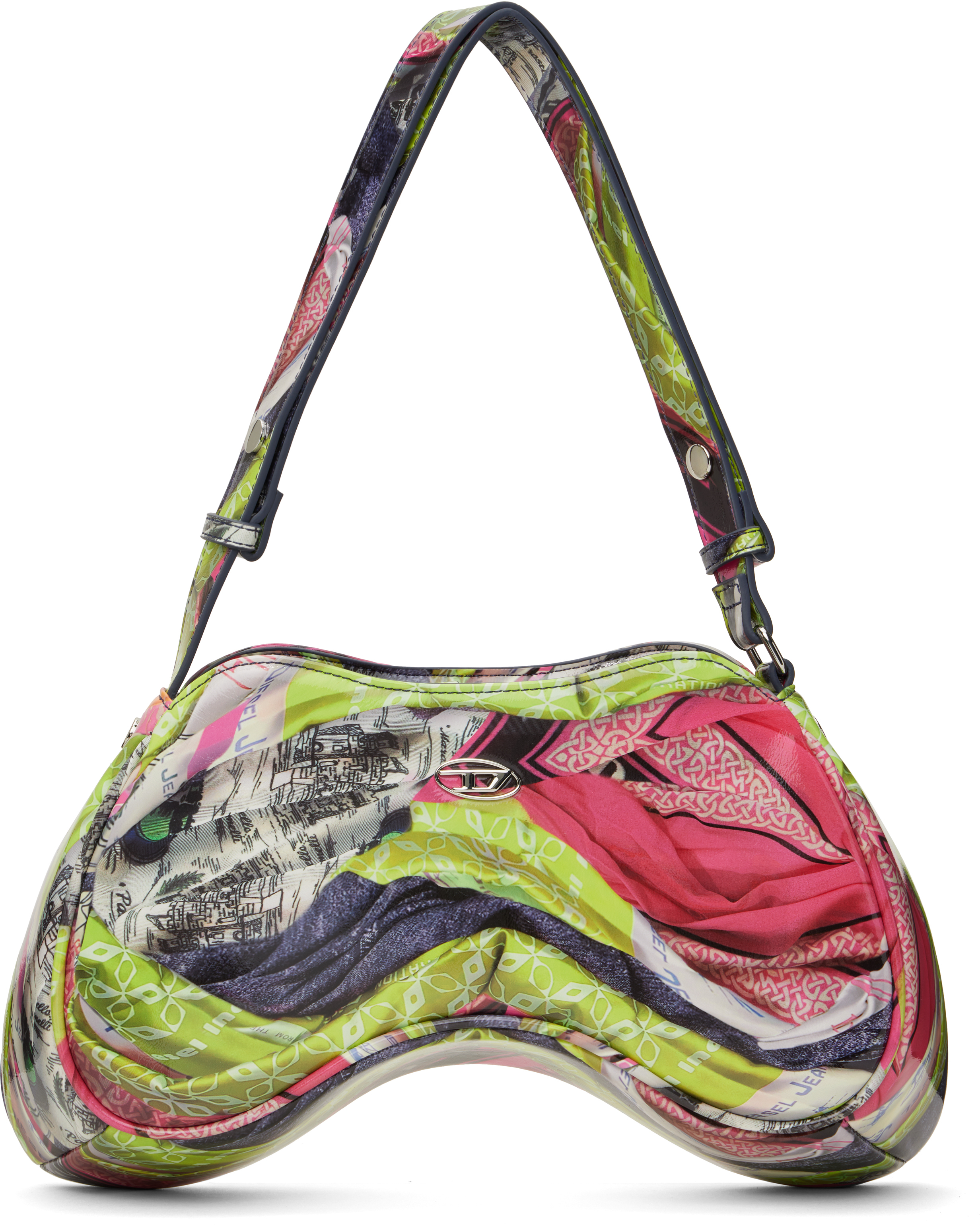 DIESEL PINK & YELLOW PLAY SHOULDER BAG