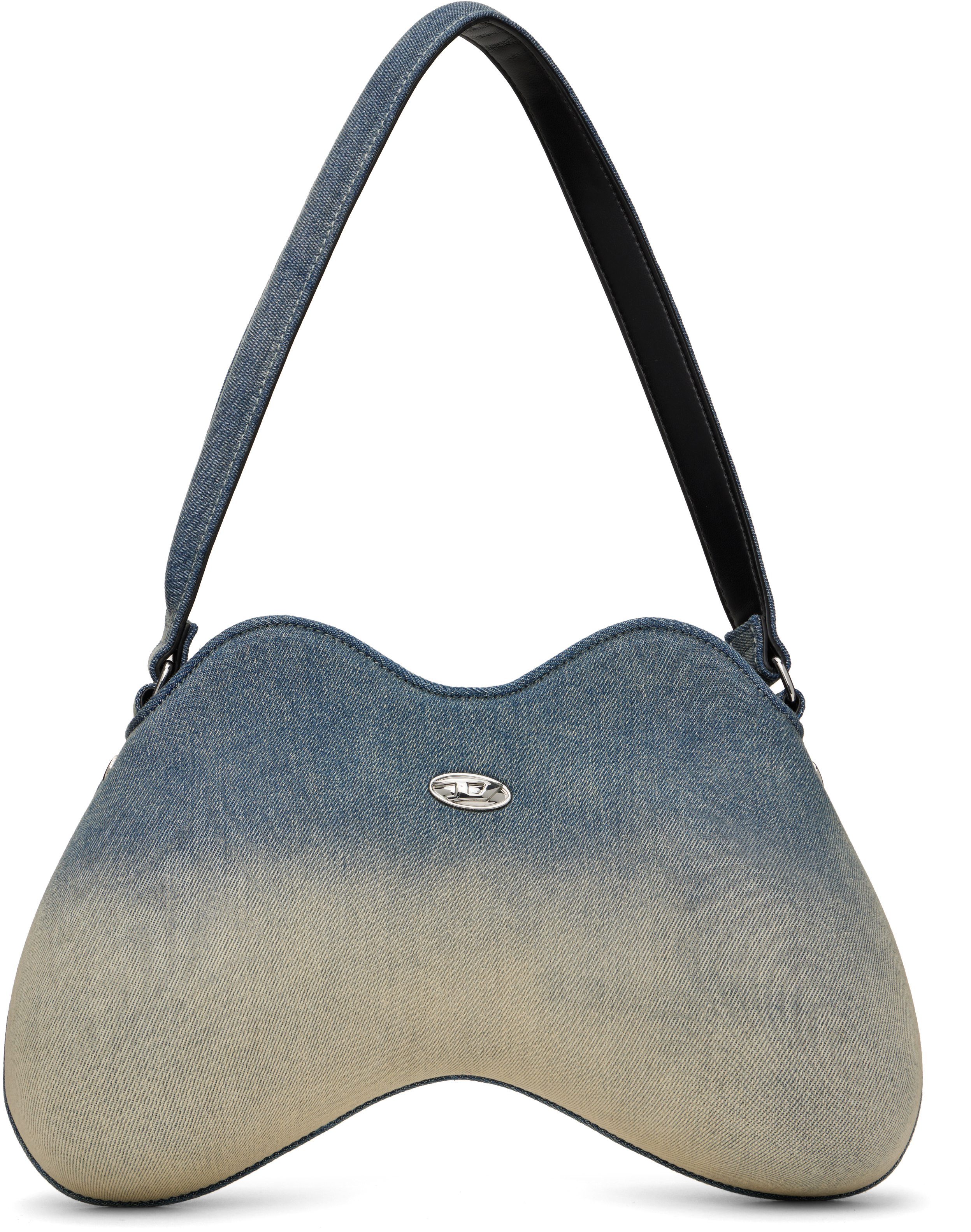 Shop Diesel Blue Double-d Shoulder Bag In H9749