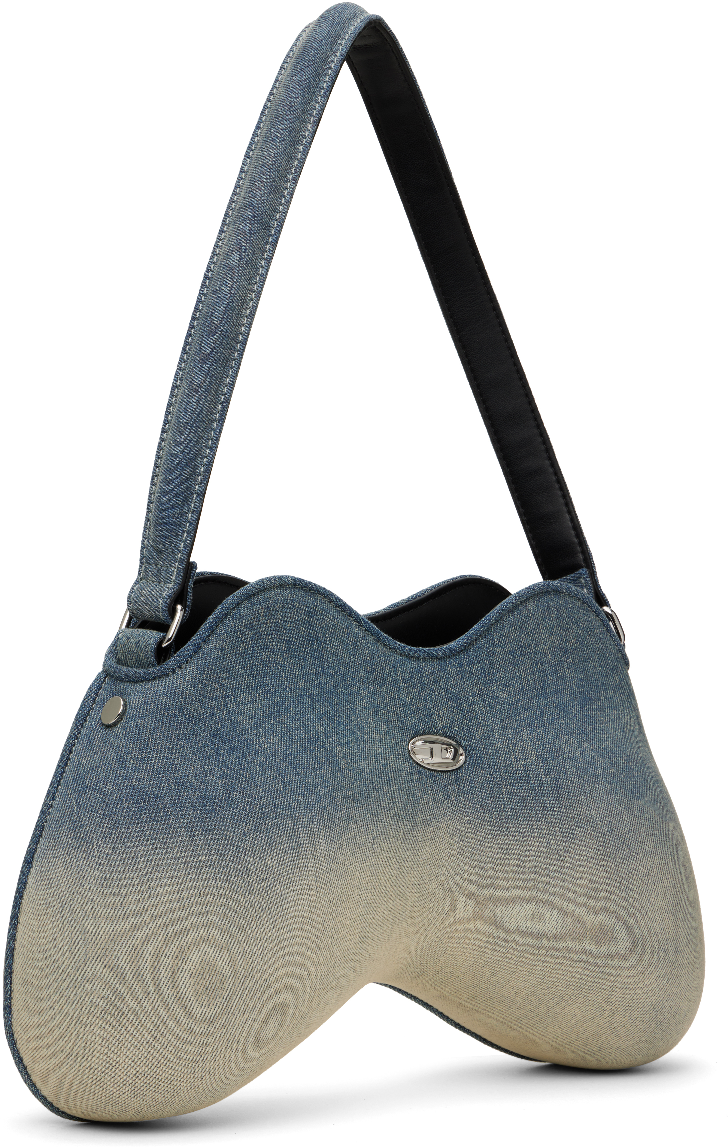 Shop Diesel Blue Double-d Shoulder Bag In H9749