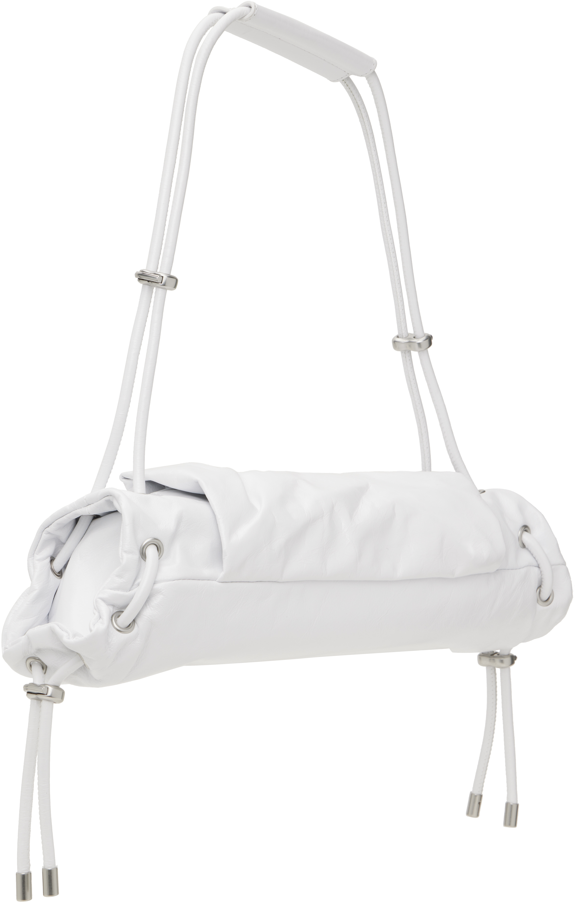 Diesel White Scrunch-d Shoulder S Bag In T1003