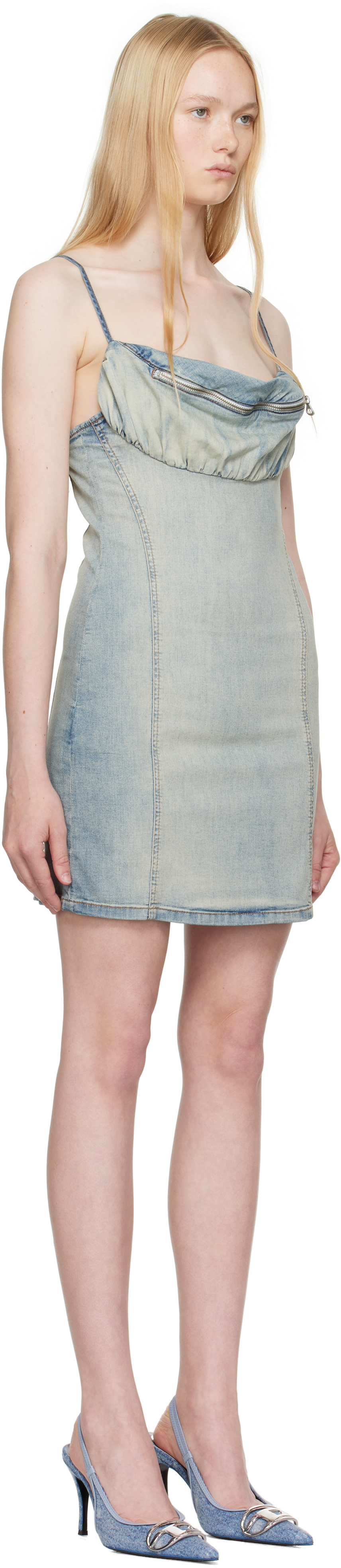 Diesel Blue De-ellit-s Minidress In 01