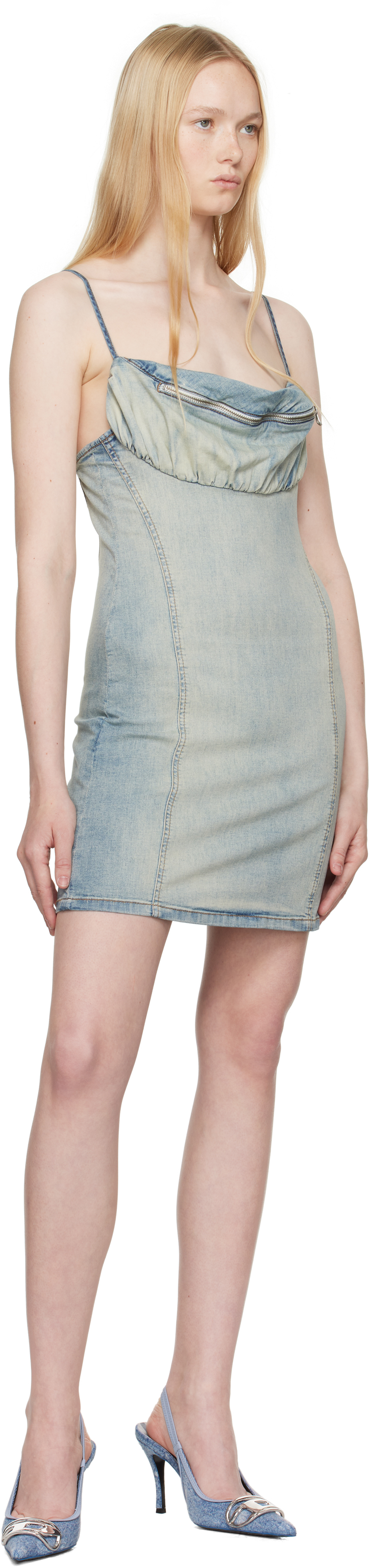 Diesel Blue De-ellit-s Minidress In 01