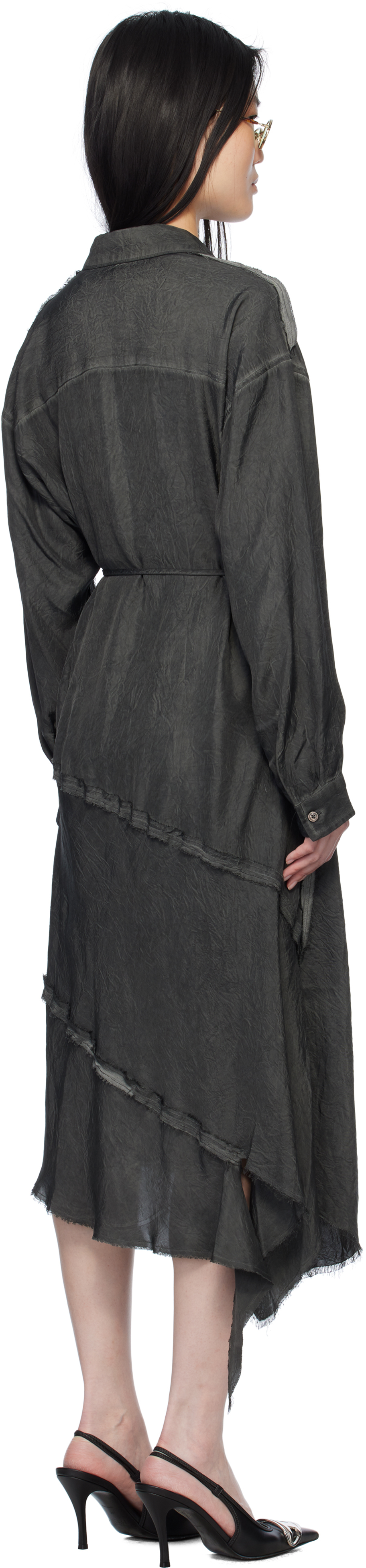 Diesel Gray D-raven-q1 Midi Dress In 9xx