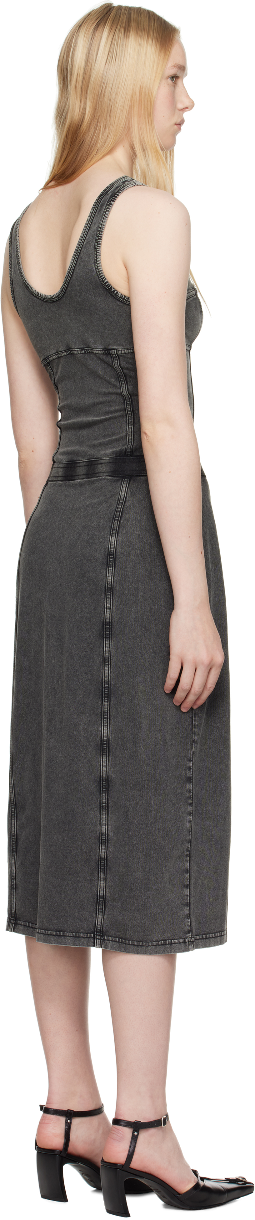 Diesel Gray D-inny Midi Dress In 02a