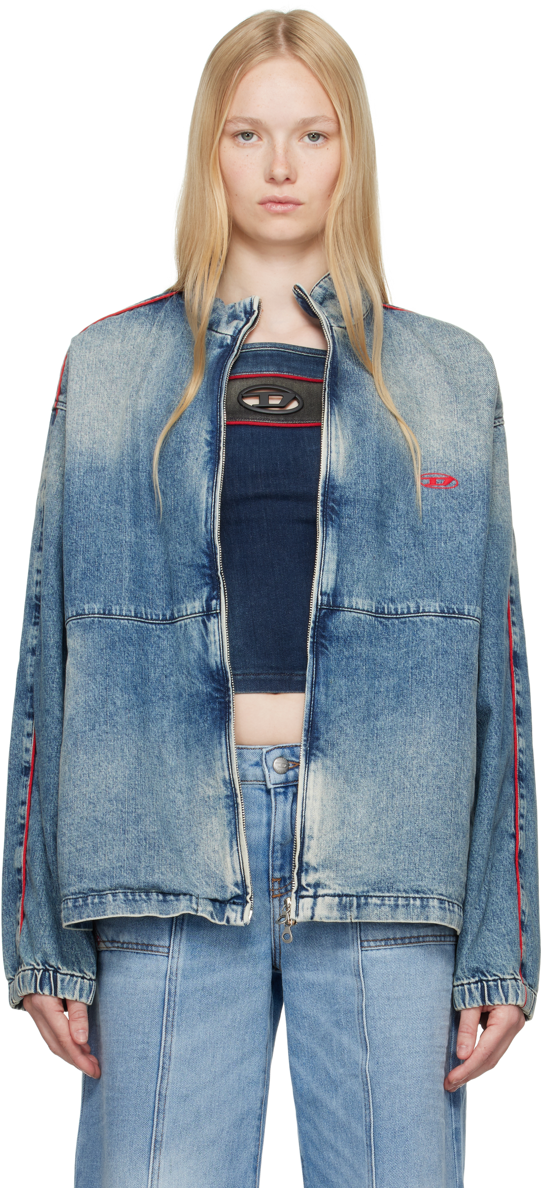 Diesel Blue D-krap-s2 Denim Jacket In 01
