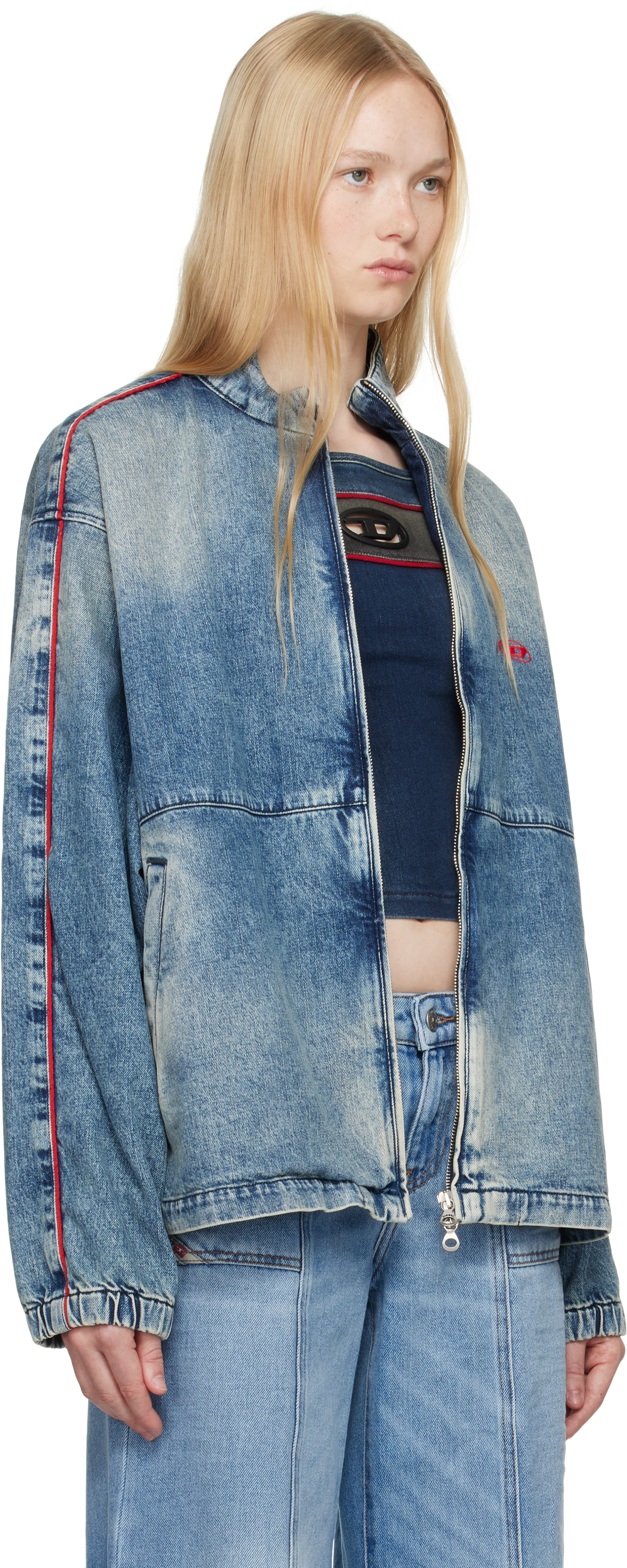 Diesel Blue D-krap-s2 Denim Jacket In 01