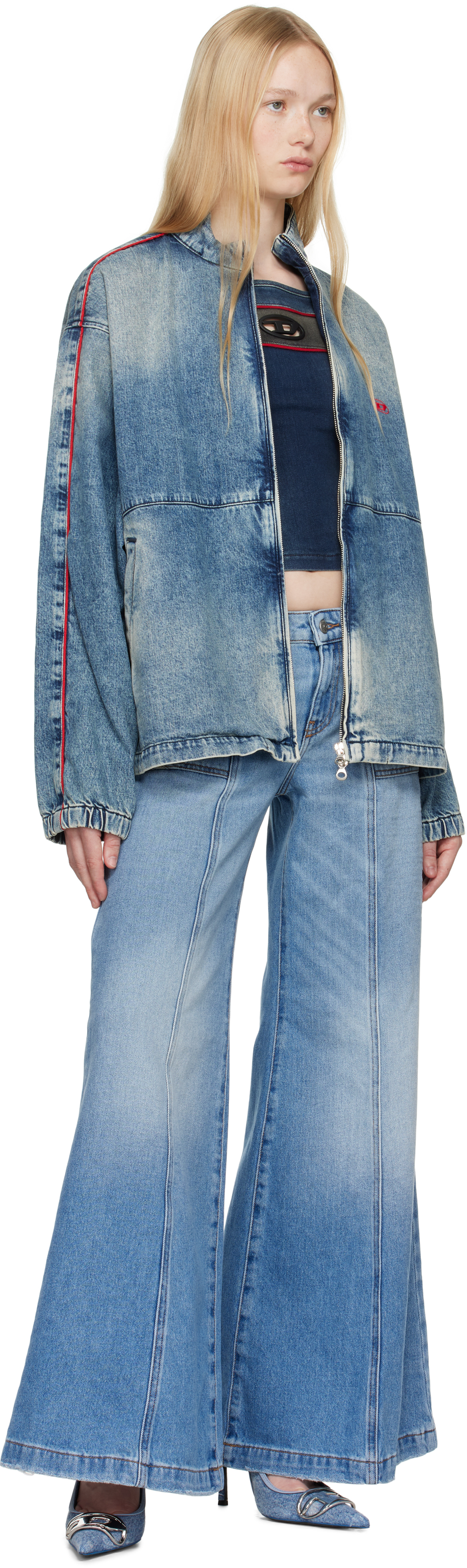 Diesel Blue D-krap-s2 Denim Jacket In 01