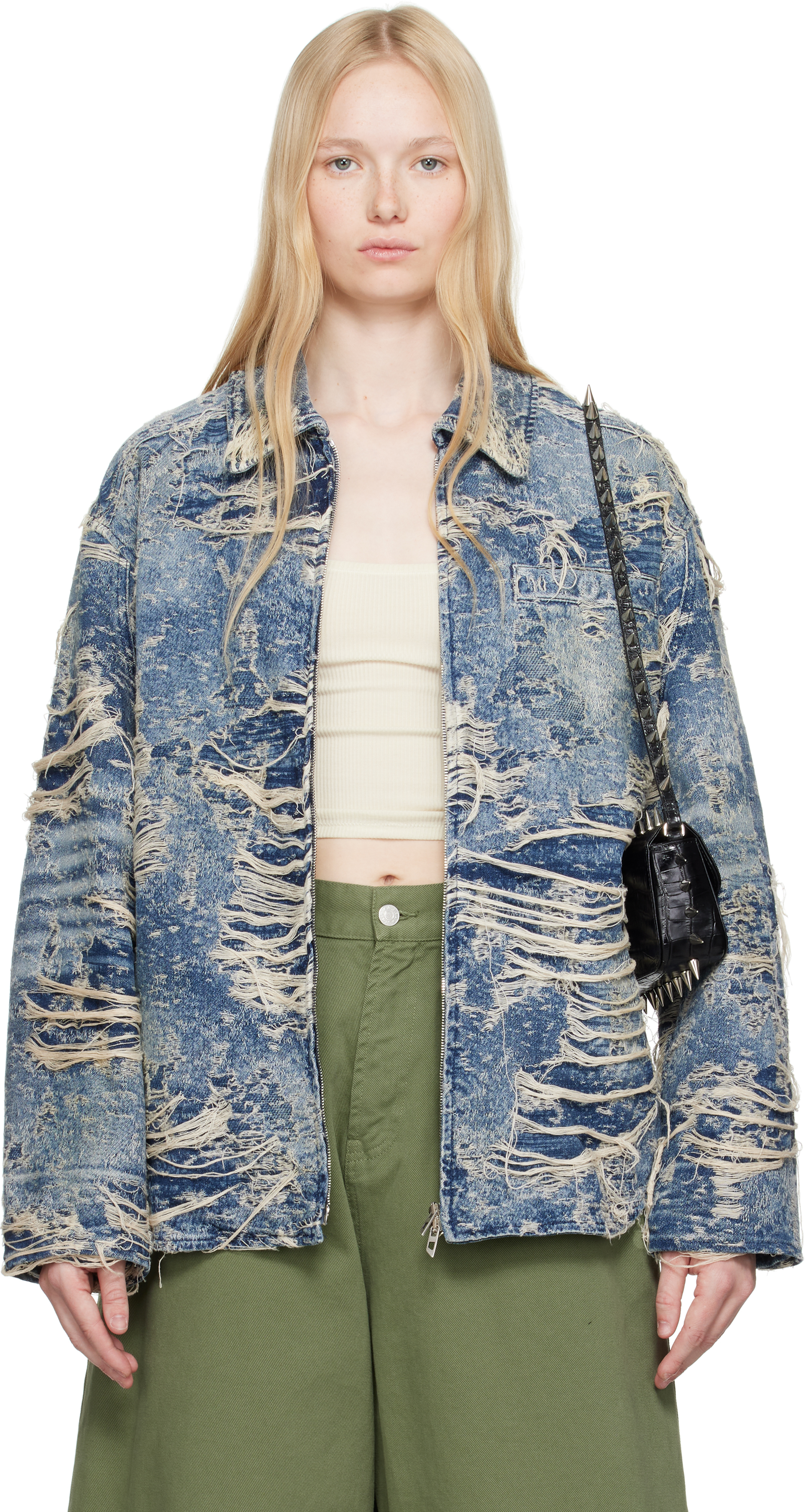 【関税込み】Diesel ブルー D-Ivar-Fsg1 デニムジャケット Blue D-Ivar-Fsg1 Denim Jacket by Diesel on Sale