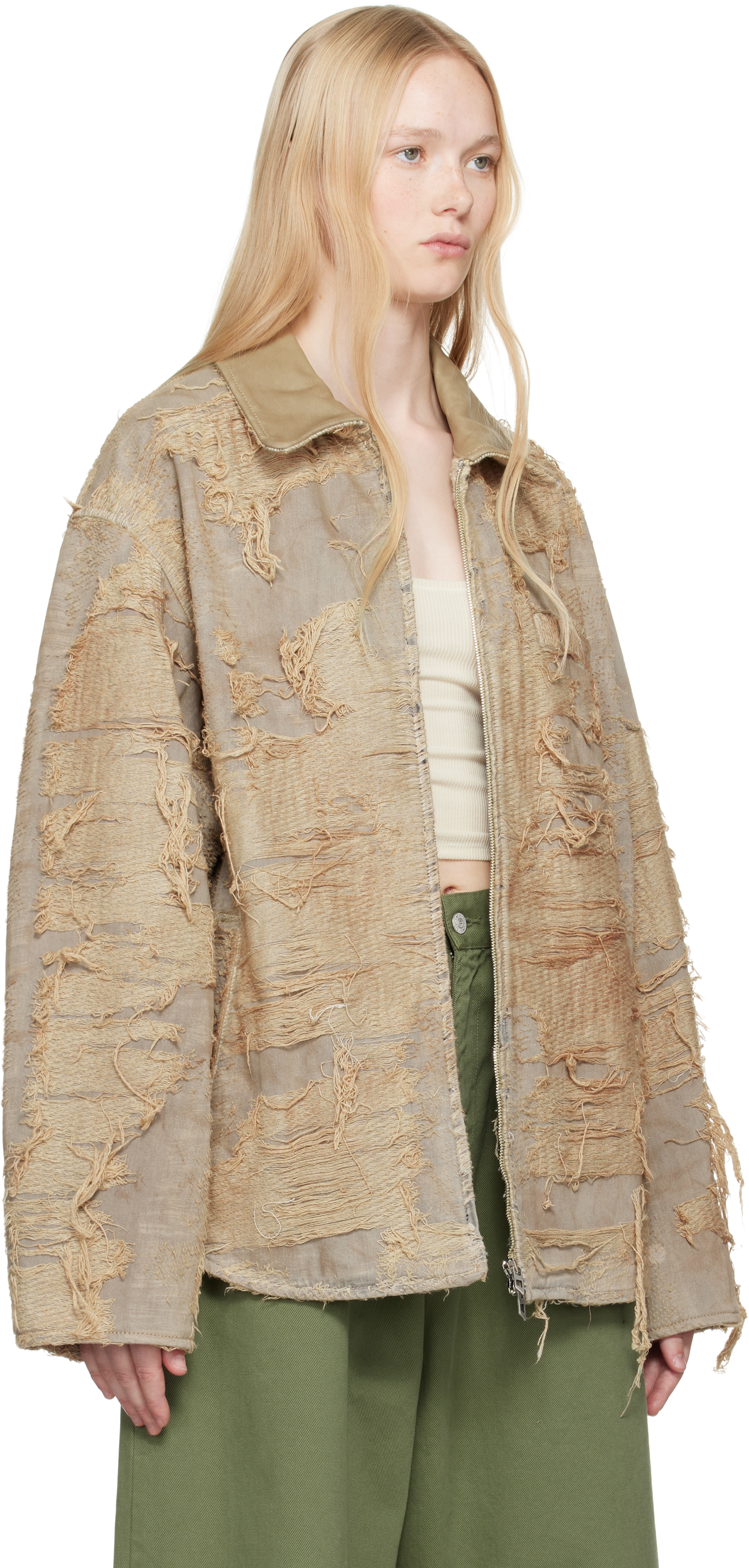 Diesel Tan D-ivar-fsg Denim Jacket In 33s