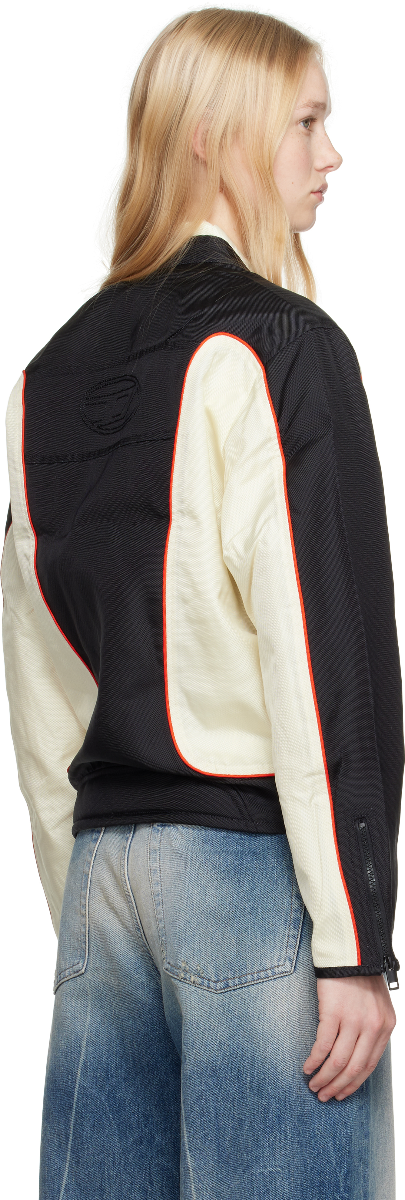 Diesel Off-white & Black J-blink Jacket In 9xx