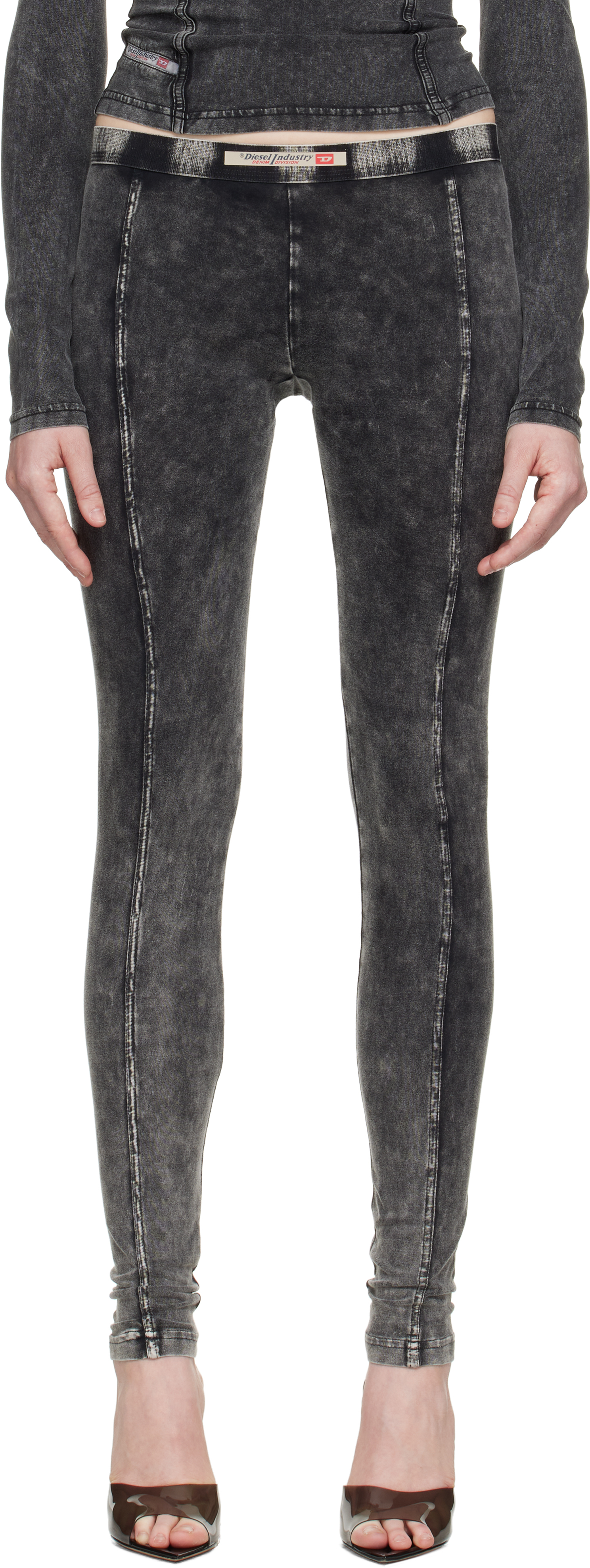 Diesel Black Athena-dnm Leggings In 900a