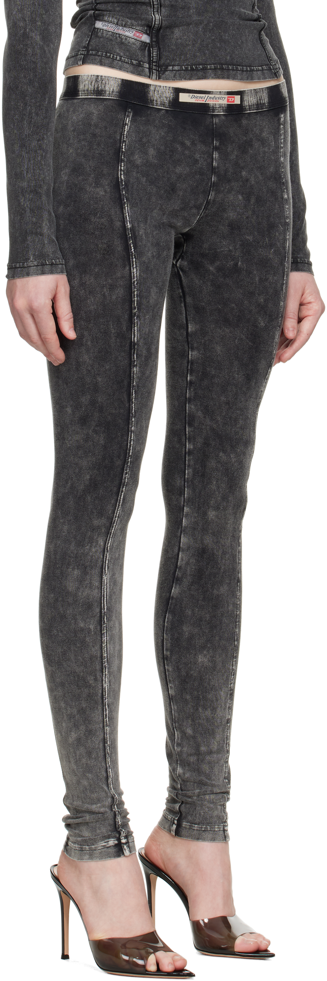Diesel Black Athena-dnm Leggings In 900a