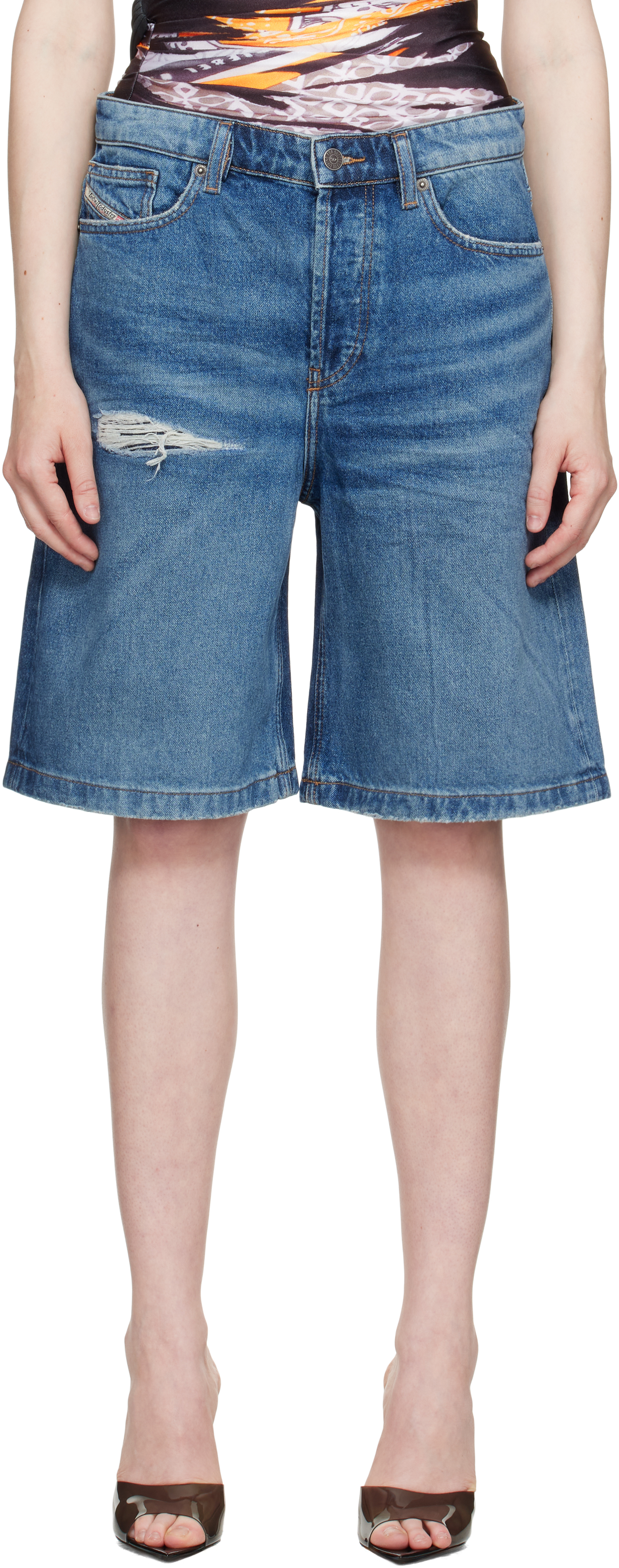 Shop Diesel Blue De-sire-short Denim Shorts In 01