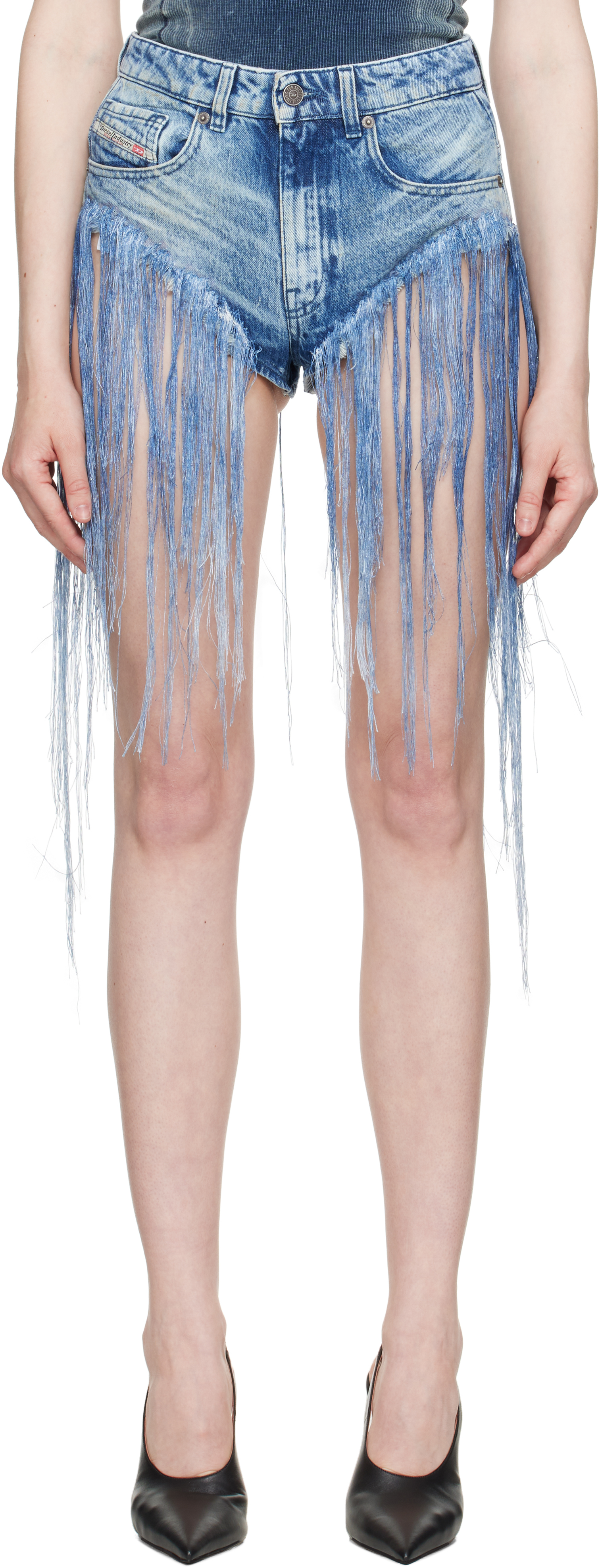 Shop Diesel Blue De-jizz-fsg Denim Shorts In 01