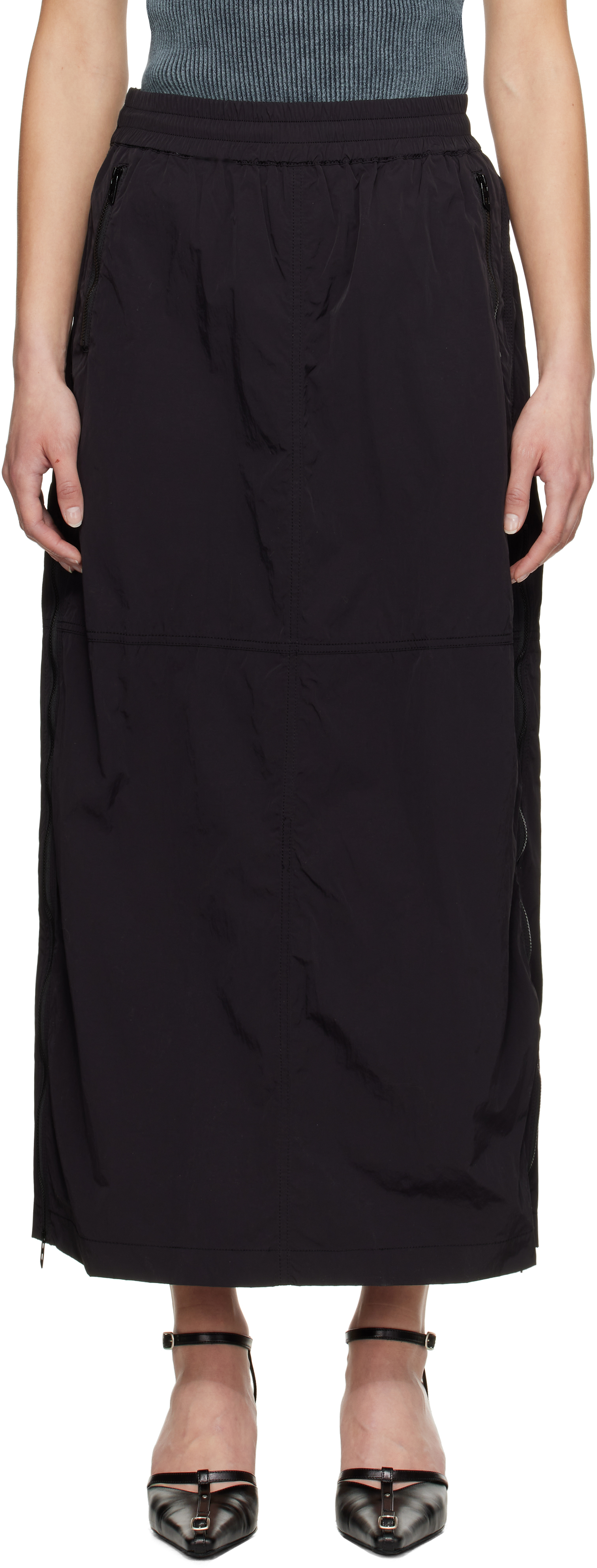 Black O-Hazel-Q3 Maxi Skirt