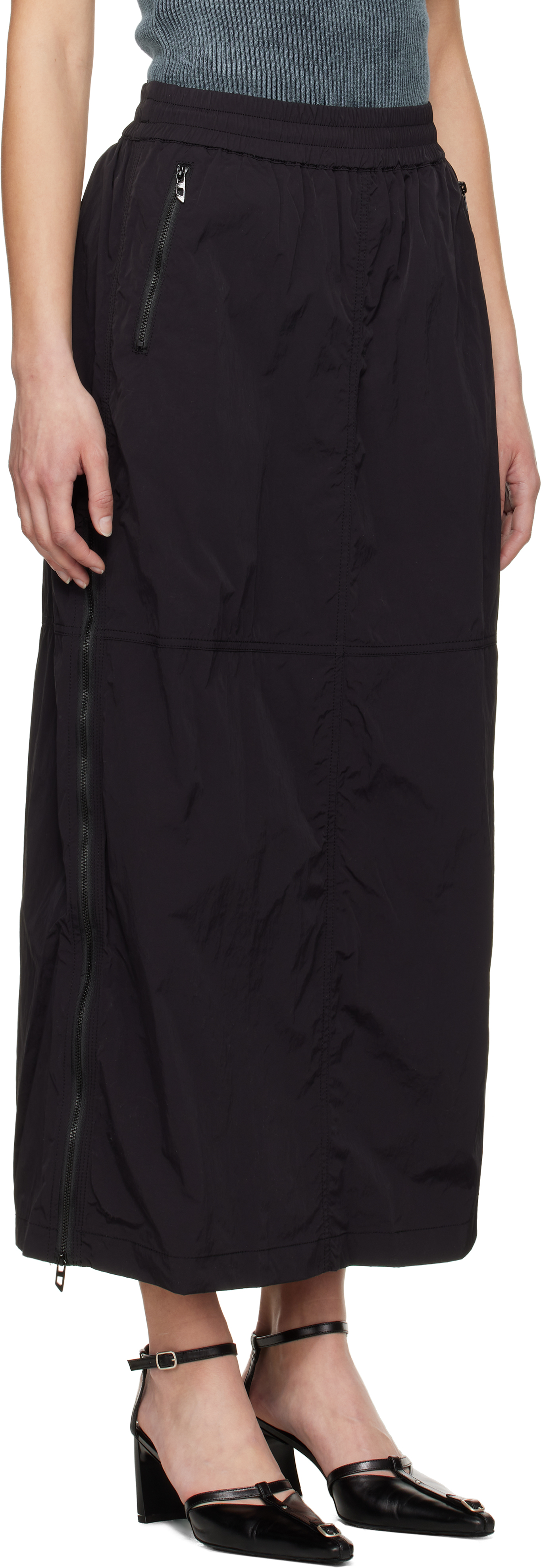 Diesel Black O-hazel-q3 Maxi Skirt In 9xx