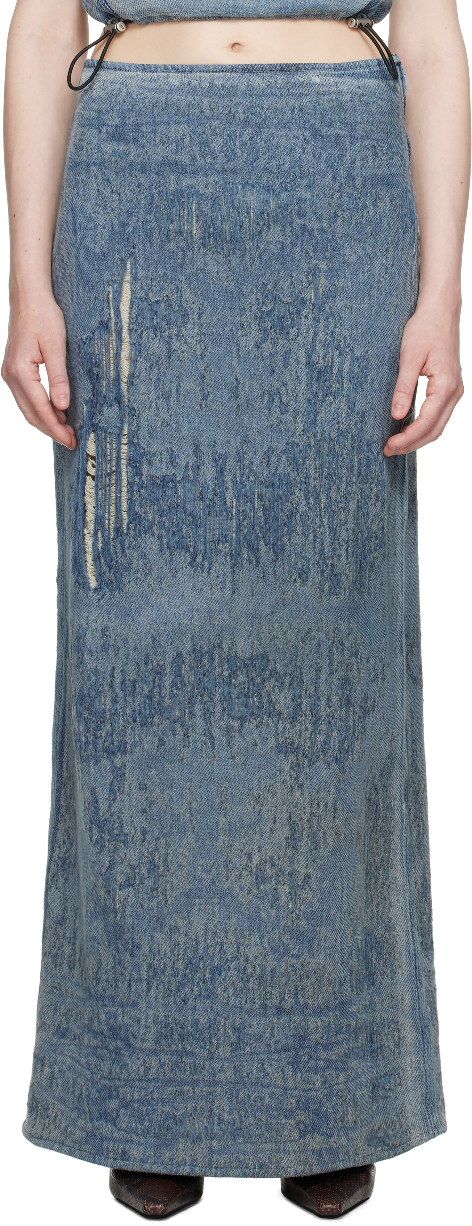 Blue De-Megan-Fsg Denim Maxi Skirt